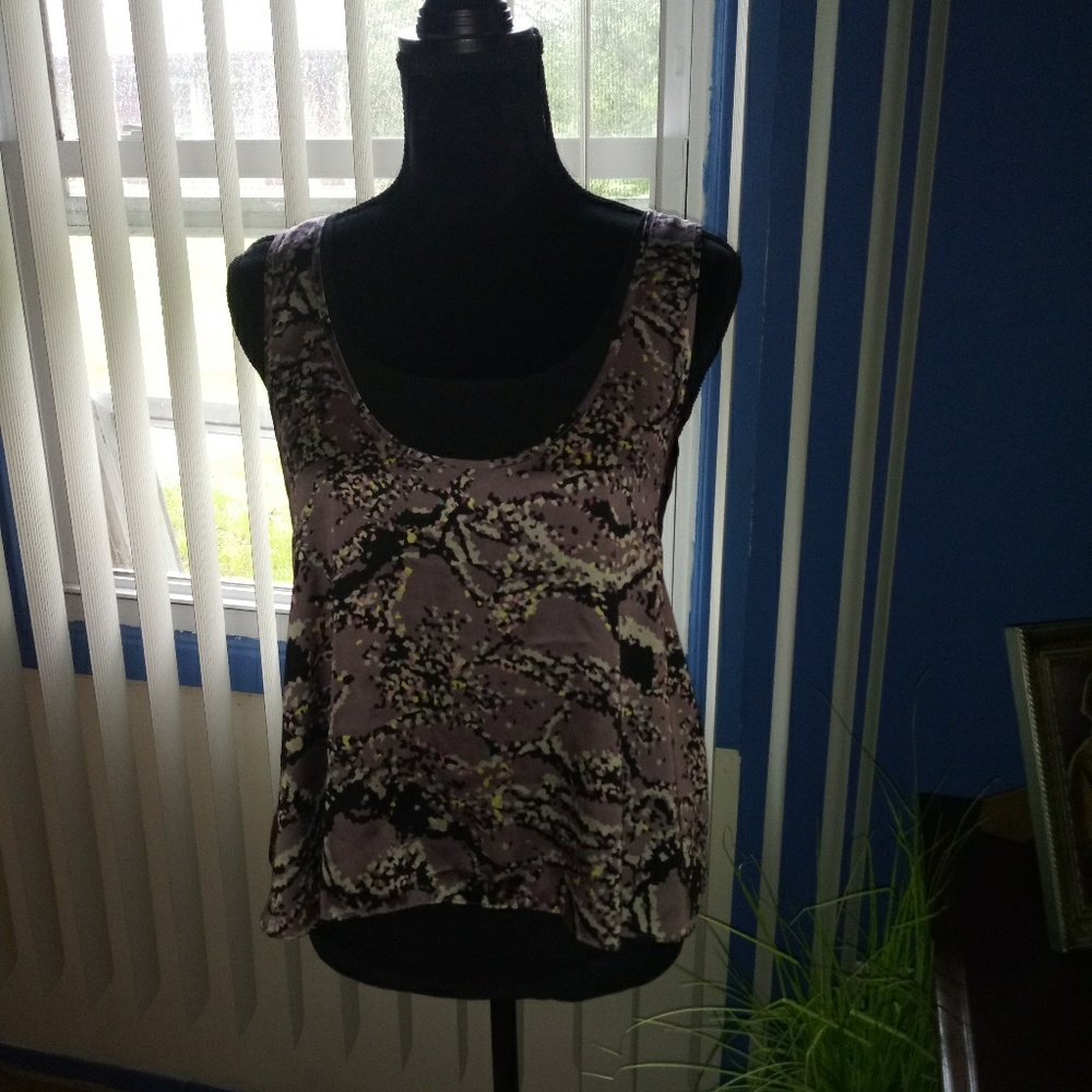 BCBG satin blouse w/ zipper back